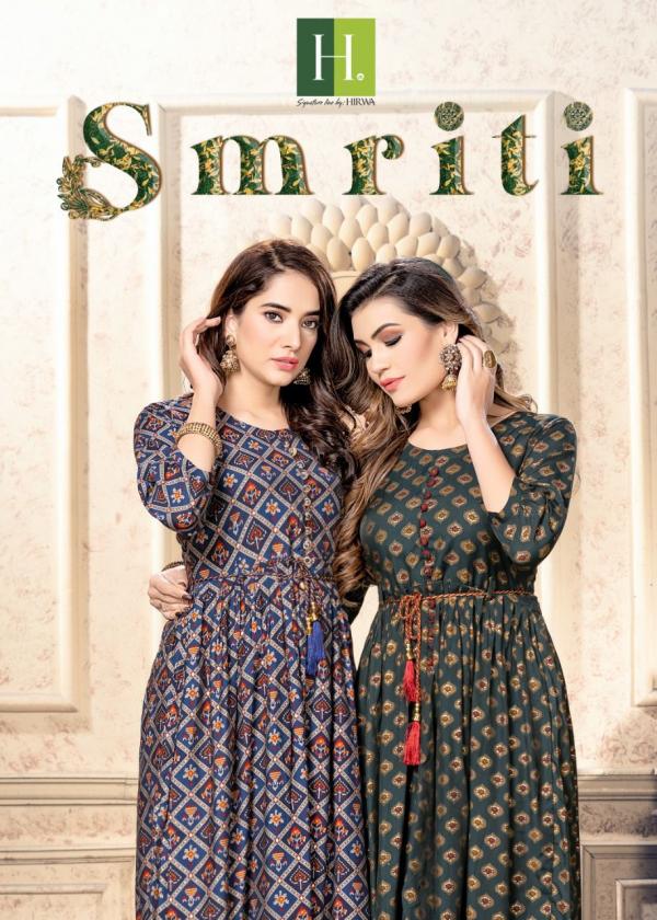 Hirwa Smriti Heavy Muslin Print Ghera Kurti Collection 